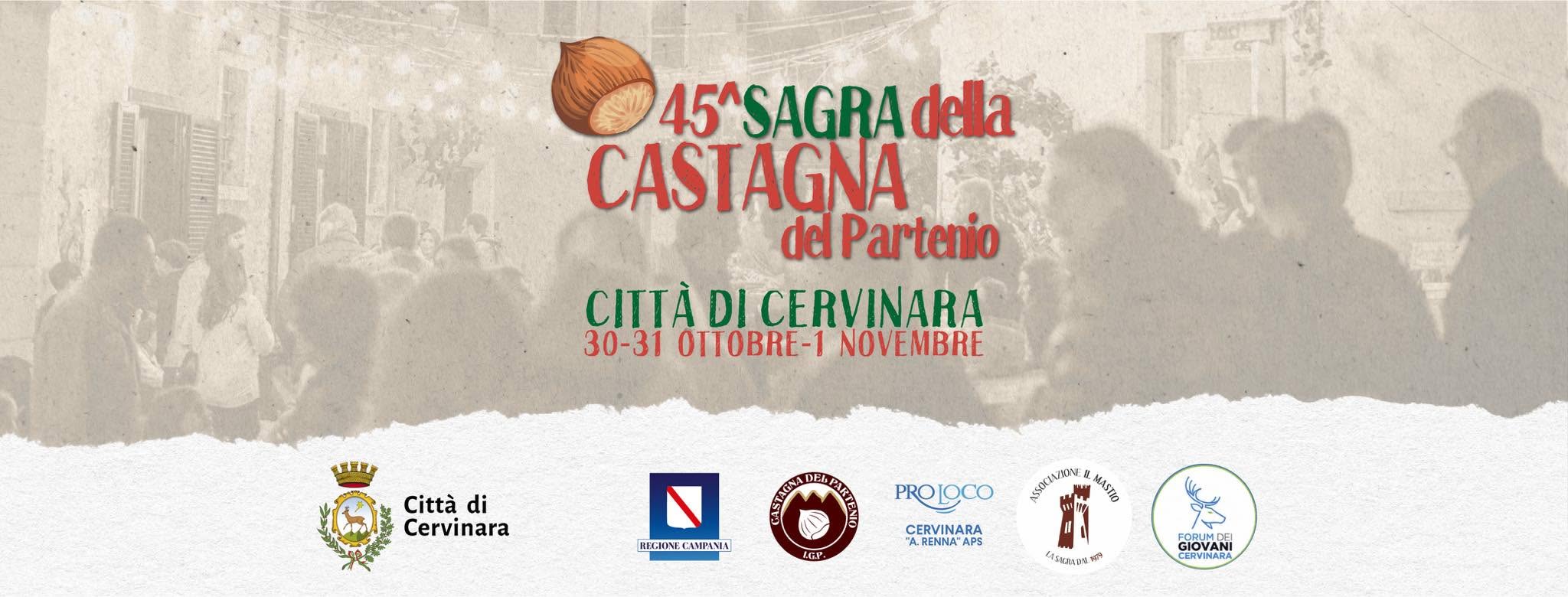 Banner della 45ª Sagra della Castagna del Partenio a Cervinara, 30-31 ottobre e 1 novembre
